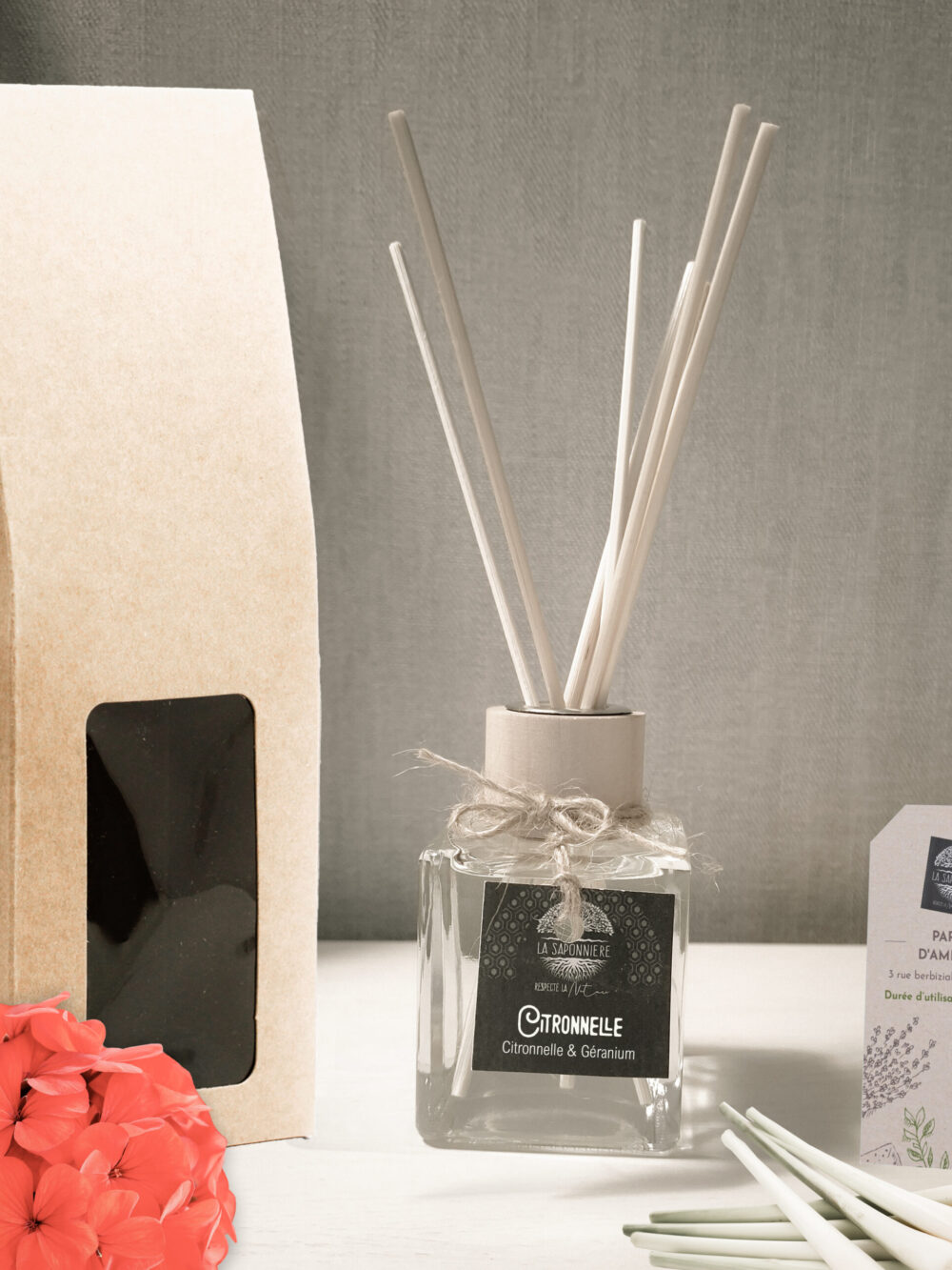 Parfum d'Ambiance Artisanal Citronnelle et Géranium